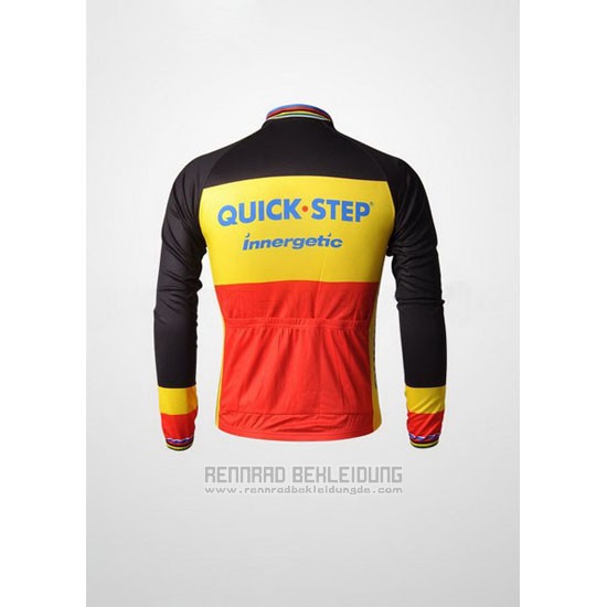 2010 Fahrradbekleidung Quick Step Champion Belgien Trikot Langarm und Tragerhose - zum Schließen ins Bild klicken